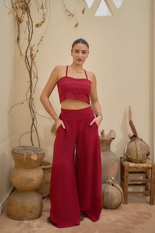 Burgundy Crop Set by AYQ?NI